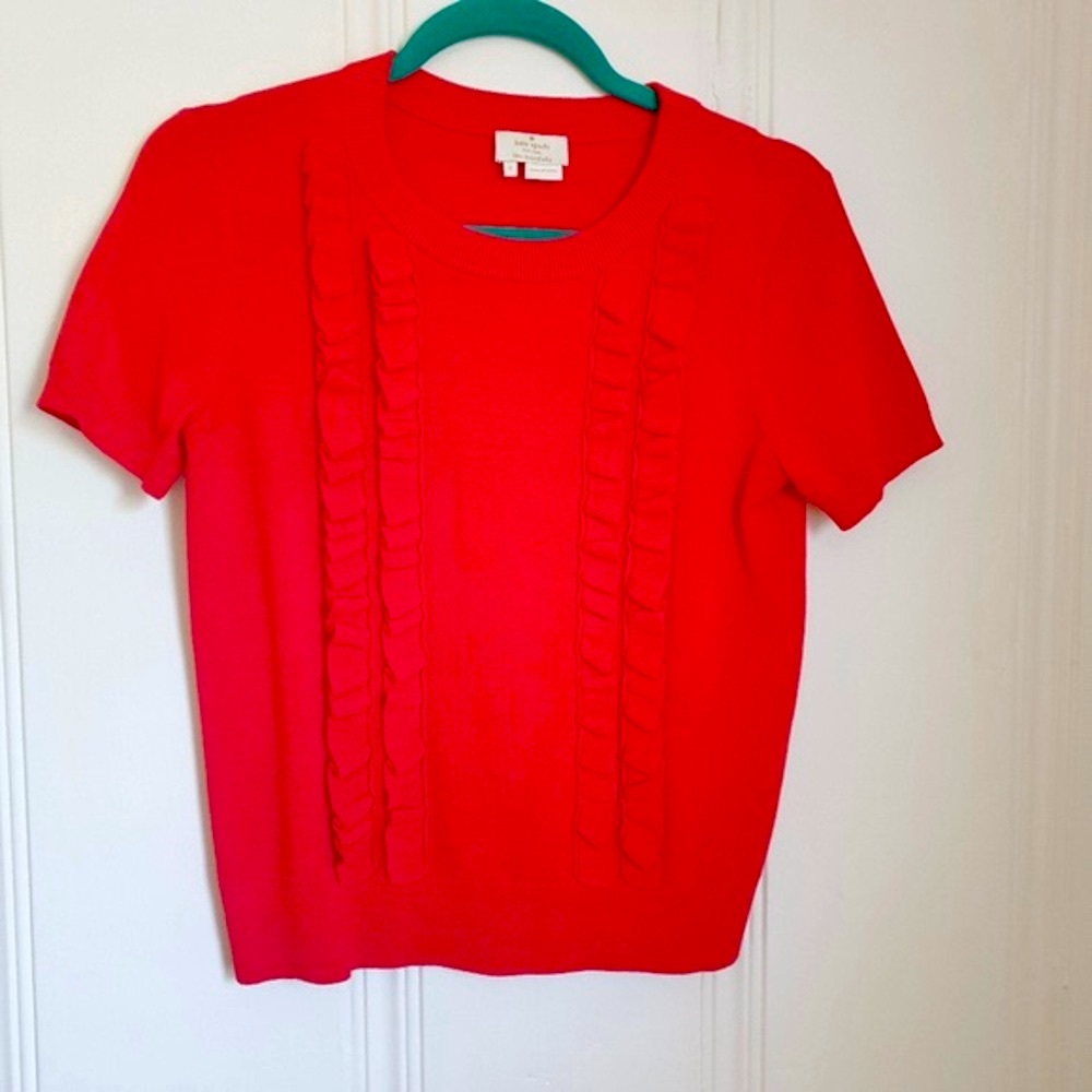 Kate Spade Red Short Sleeve Sweater - size XS